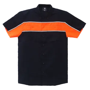 VB770 - Men's Work Shirts Black & Orange