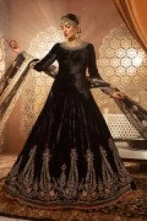 VEL-20-104-Black | MariaB Velvet Collection 2021 | Unstitched Embroidered Velvet Suits