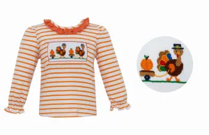 Velani Thanksgiving Smocked Girl Shirt