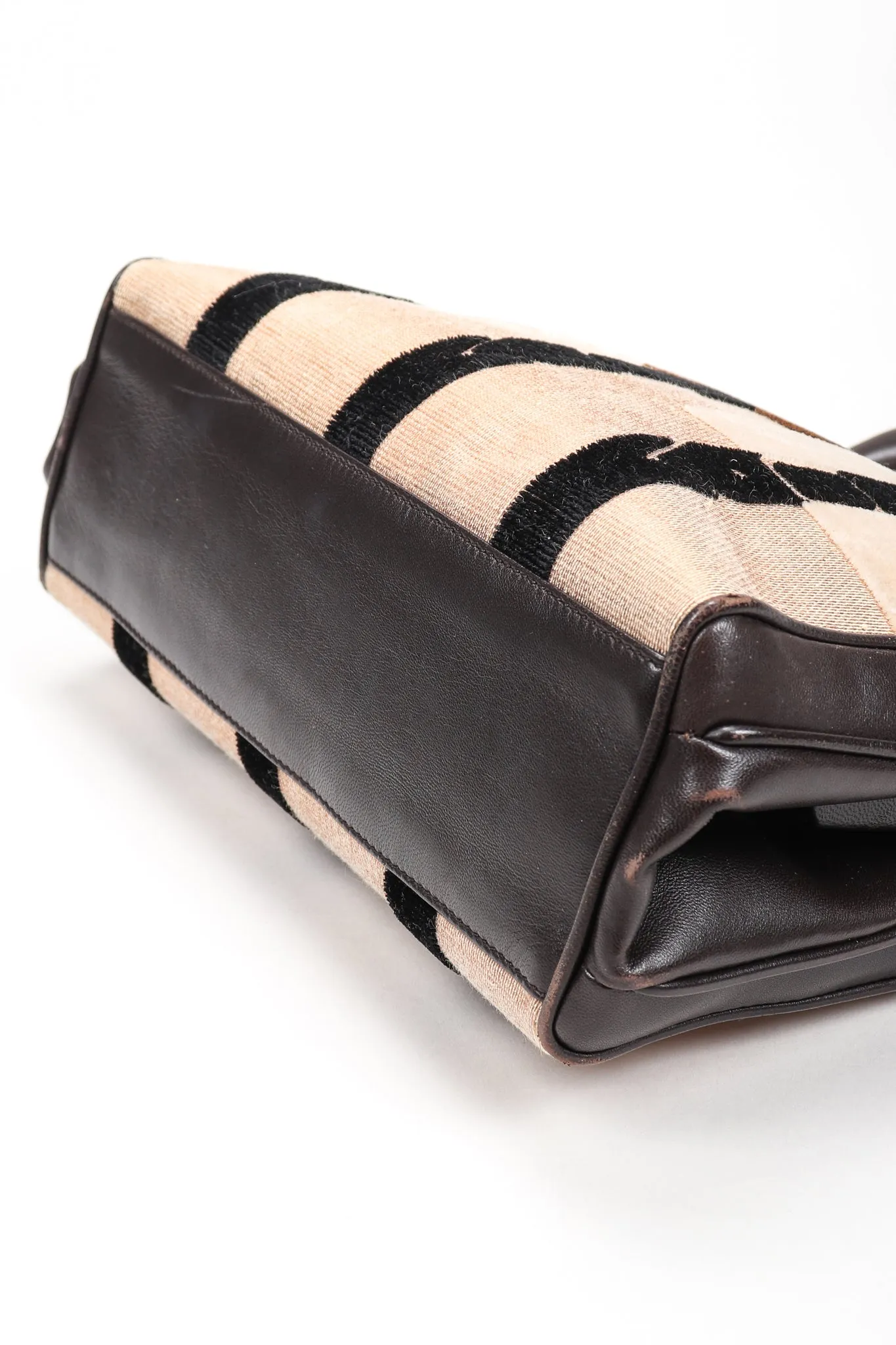 Velvet & Leather Hinged Frame Mini Luggage