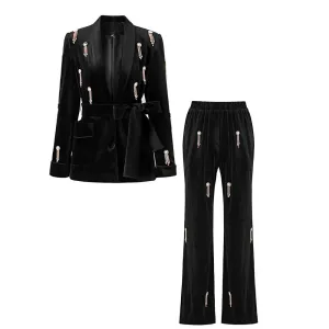 Velvet Beaded Womens Suit - Stylish Fashion Ensemble