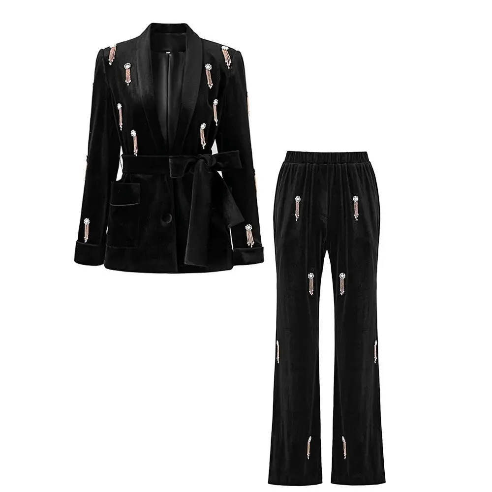 Velvet Beaded Womens Suit - Stylish Fashion Ensemble
