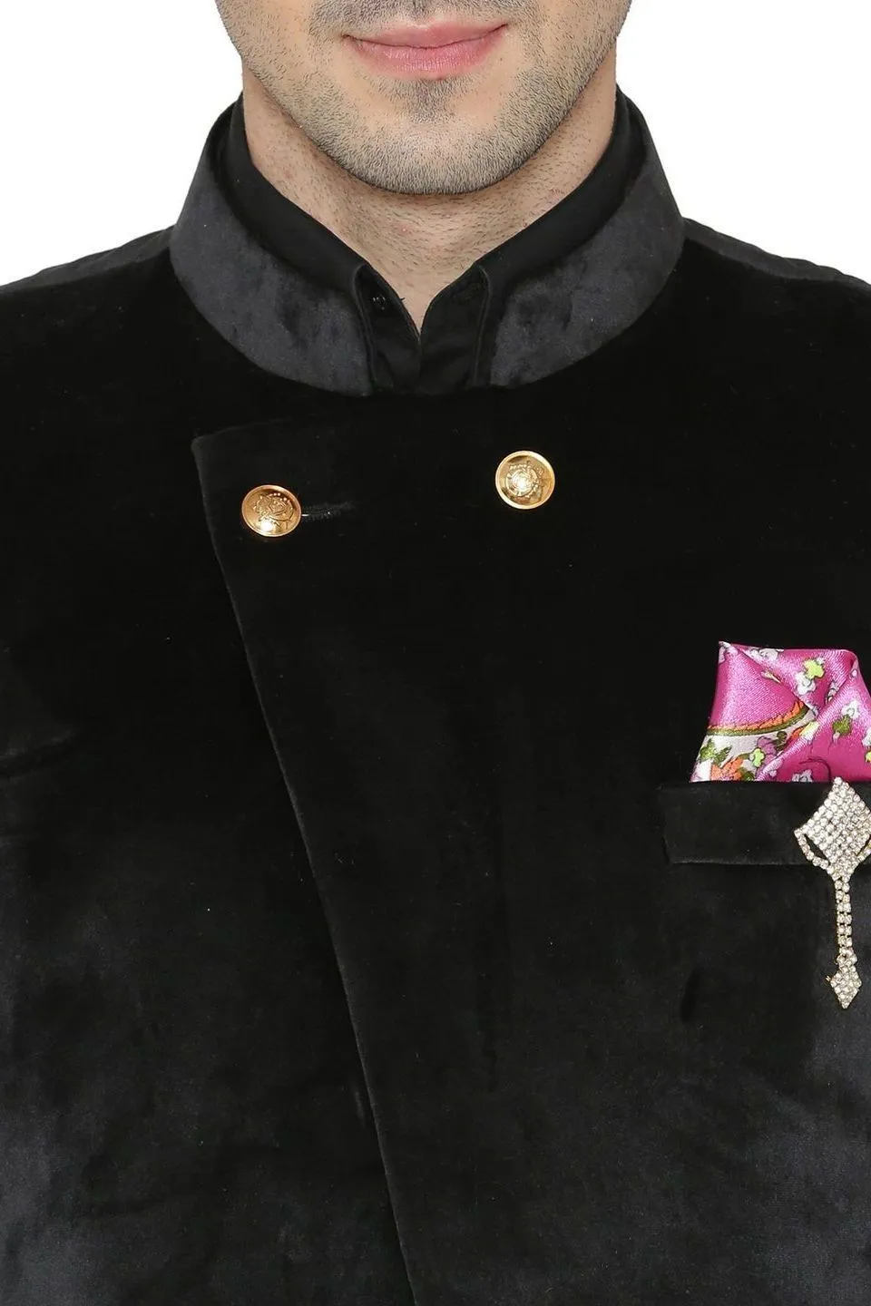 Velvet Black Bandhgala