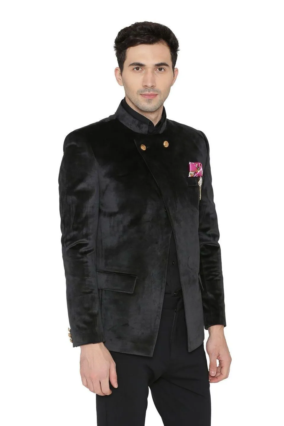 Velvet Black Bandhgala