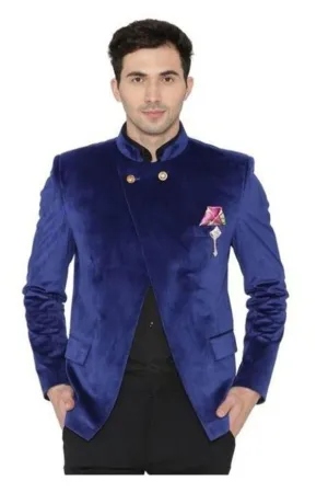Velvet Blue Bandhgala