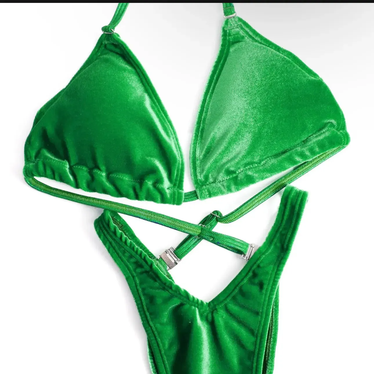 Velvet Green Posing Practice Suit