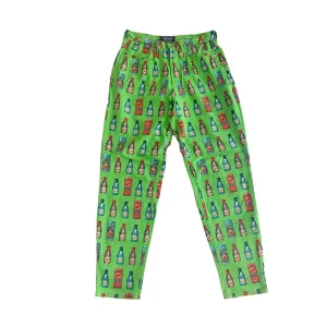 Versace Green Bottle Print Pants