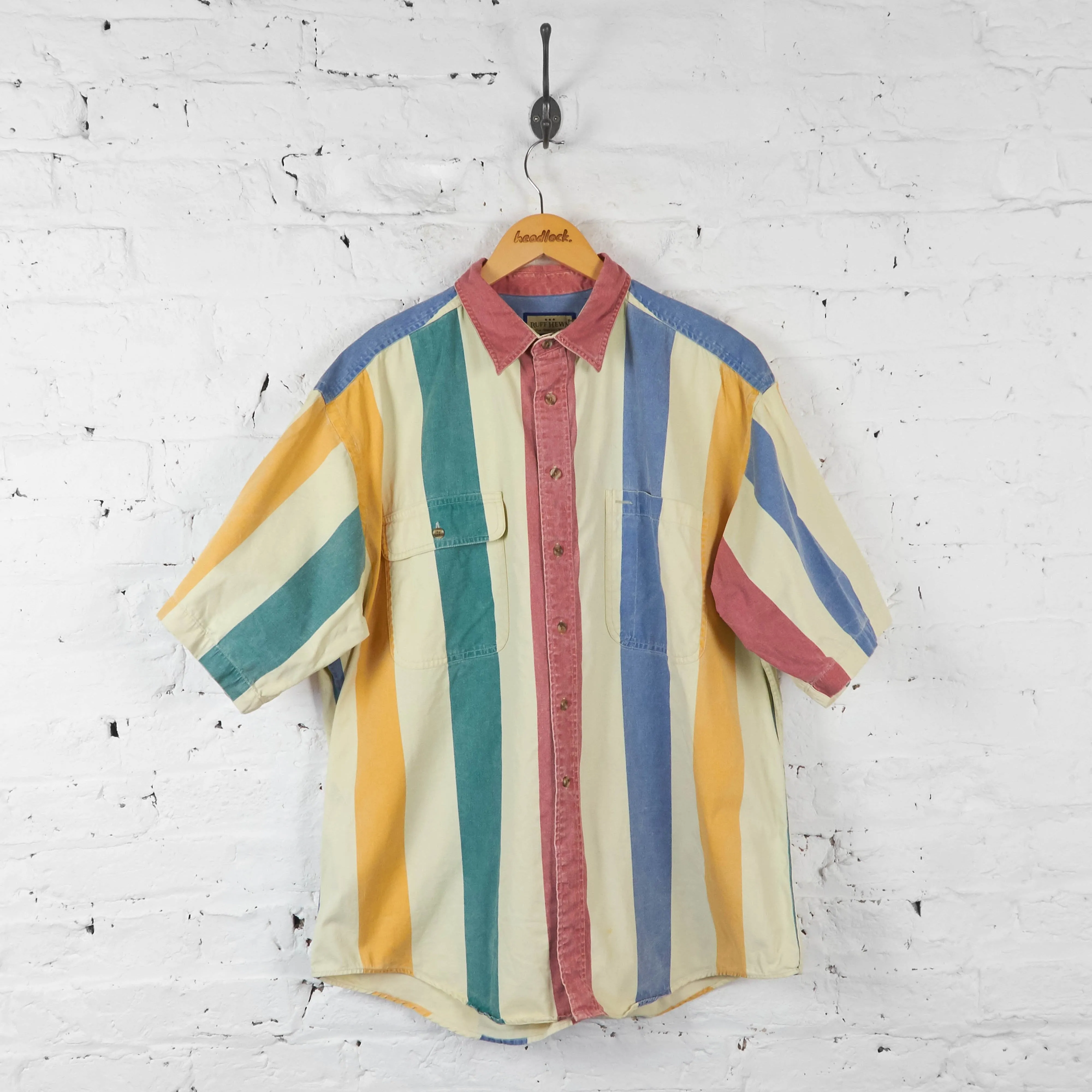 Vintage Bold Striped Pattern Shirt - Multi - XL