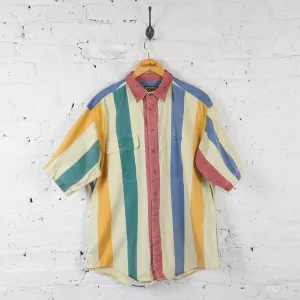 Vintage Bold Striped Pattern Shirt - Multi - XL