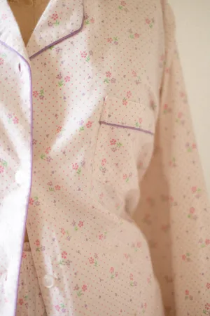 Vintage flannel floral heart pyjama set