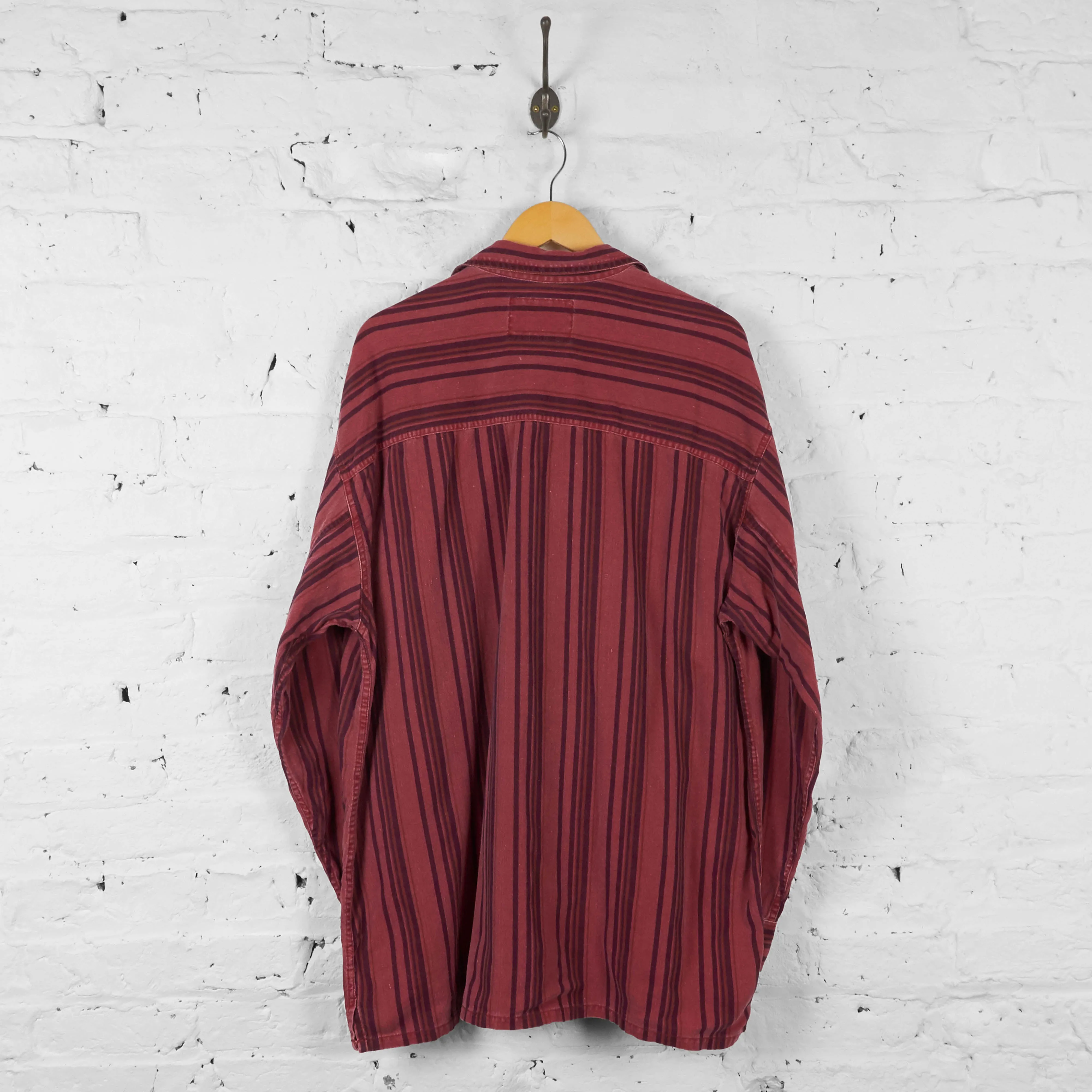Vintage Levi's Striped Pattern Shirt - Red - XL