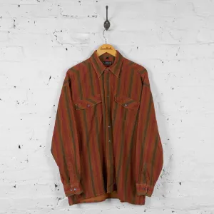 Vintage Striped Patterned Shirt - Red - L