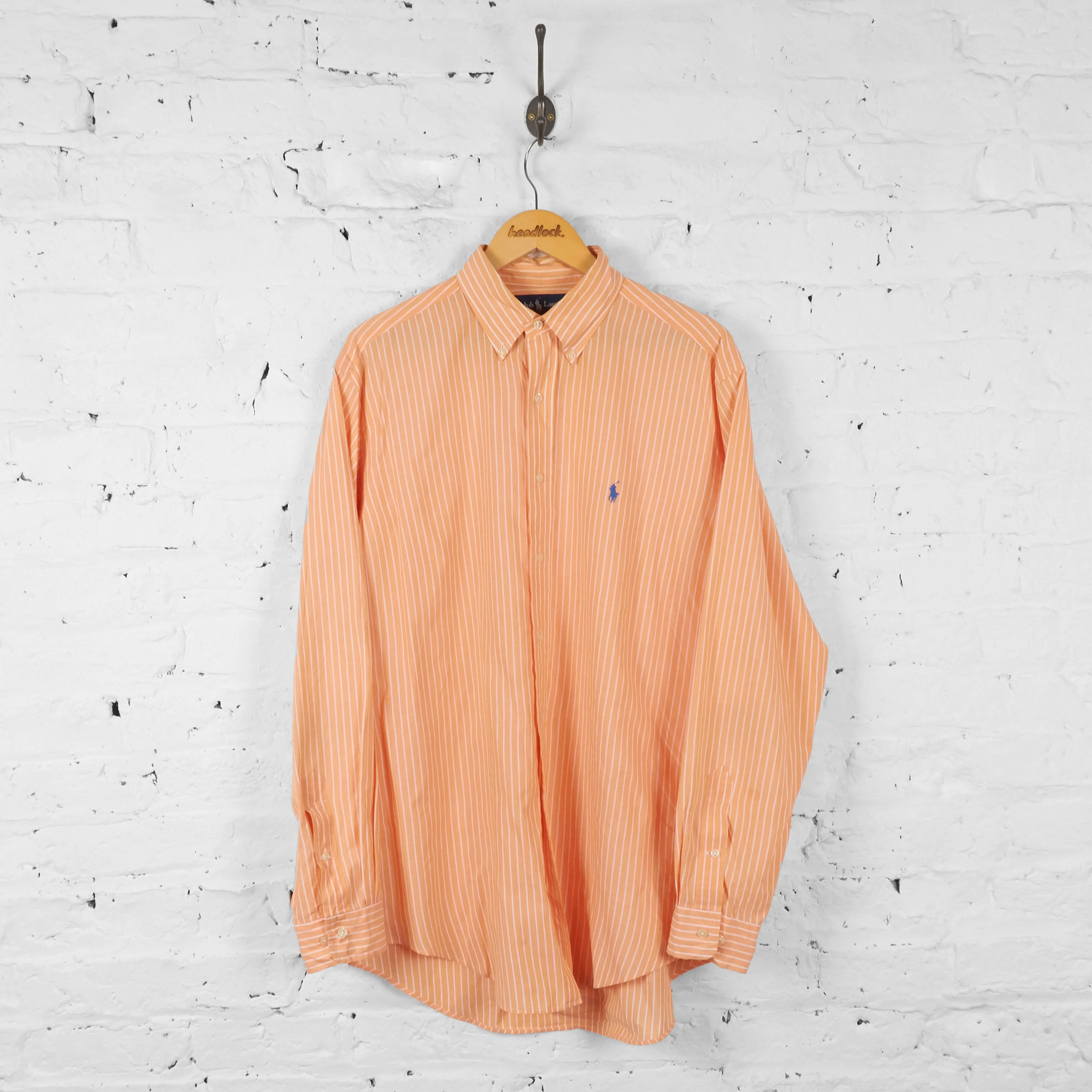 Vintage Striped Ralph Lauren Shirt - Orange - L
