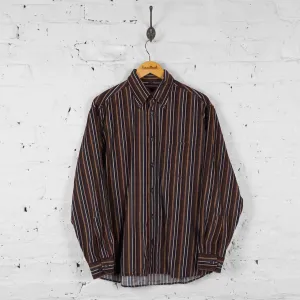 Vintage Striped Shirt - Brown - M