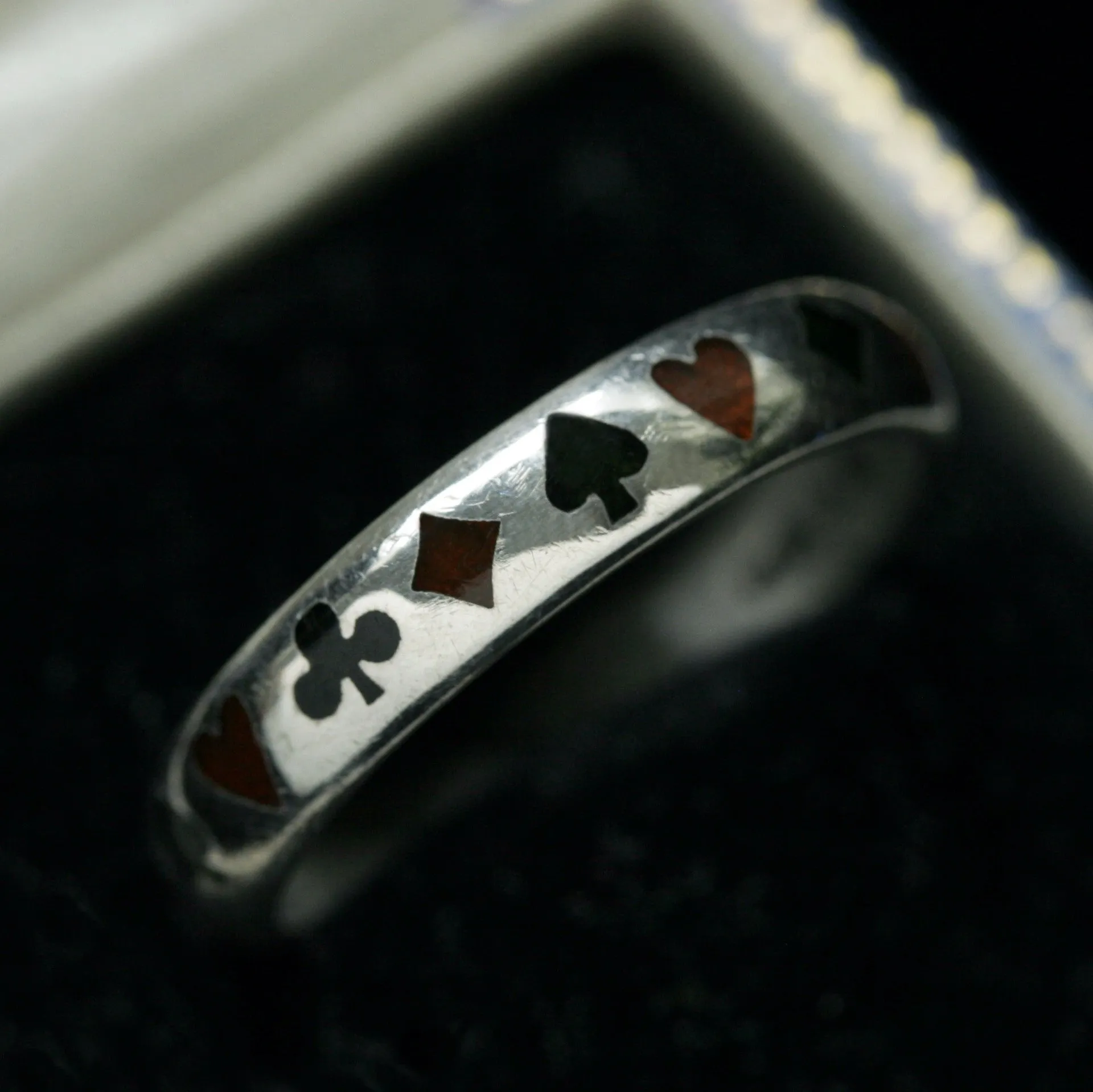Vintage ‘The Four Suits’ Sterling Silver Ring