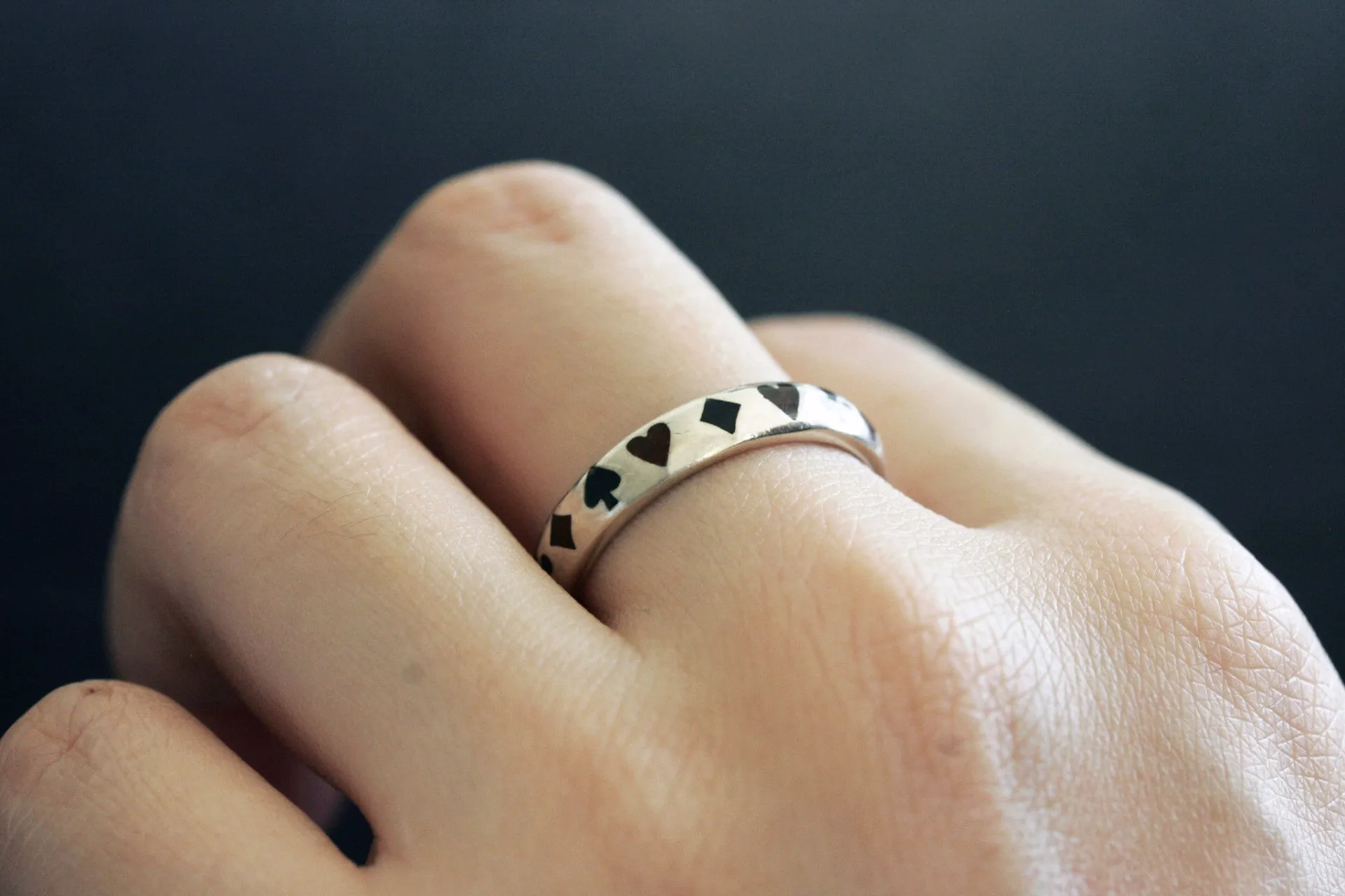 Vintage ‘The Four Suits’ Sterling Silver Ring