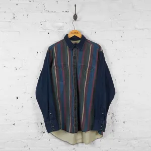Vintage Wrangler Striped Shirt - Blue - M
