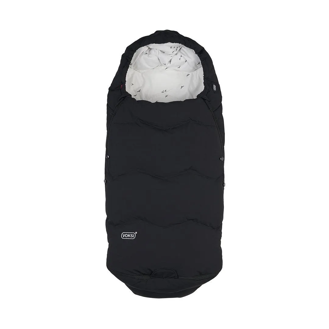 Voksi Explorer All Seasons Universal Pushchair Footmuff - Black Flying