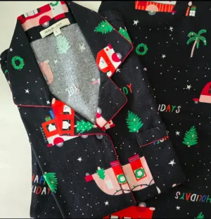 Warm black holiday pj set