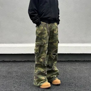 Wide-Leg Camouflage Cargo