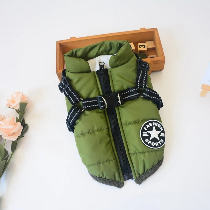 Winter Waterproof Dog Coat with Hood for Small Breeds