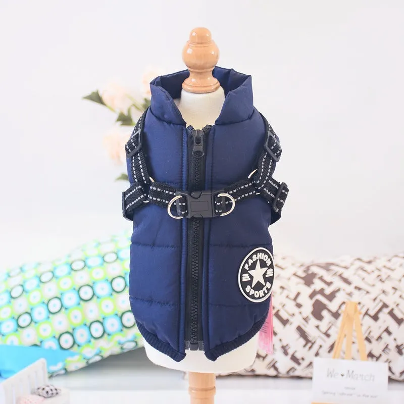 Winter Waterproof Dog Coat with Hood for Small Breeds