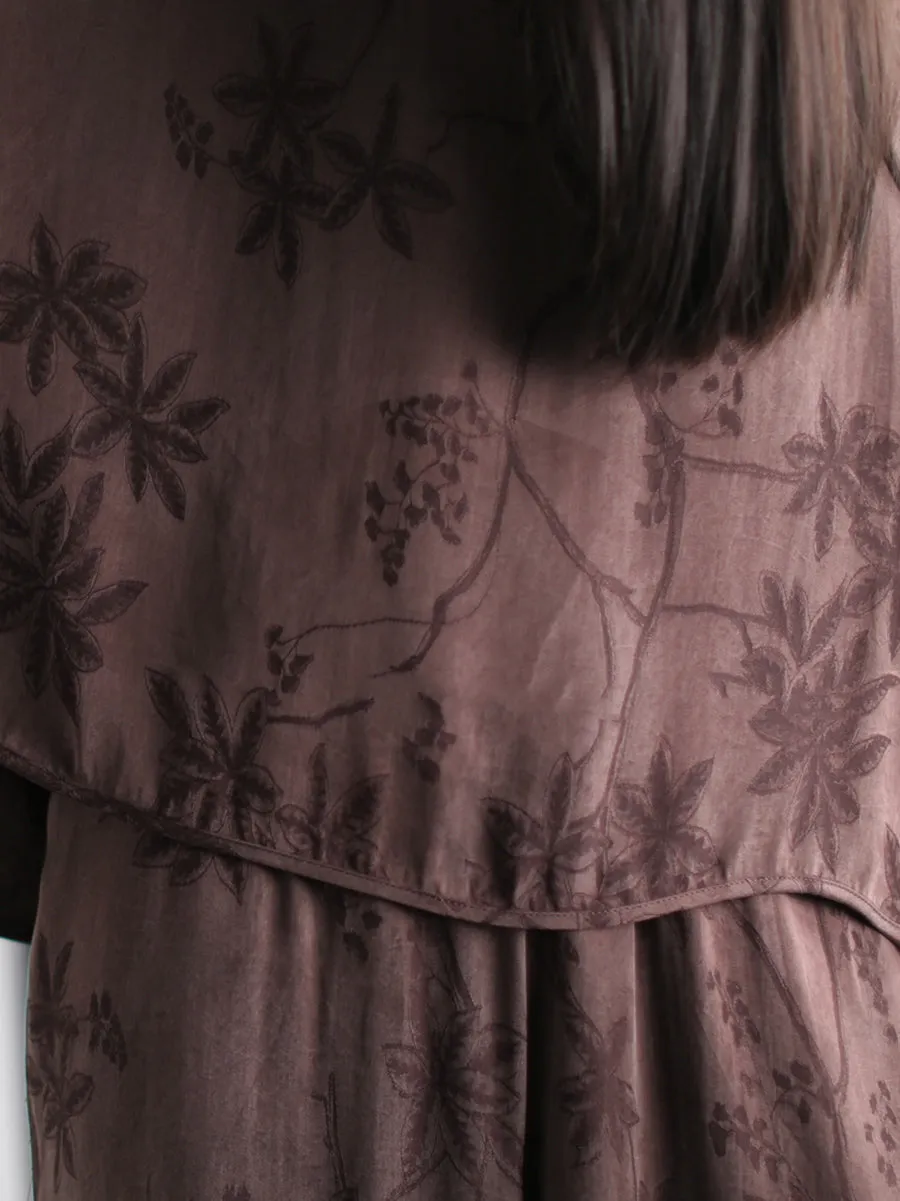 Women Summer Vintage Jacquard O-Neck Loose Suits