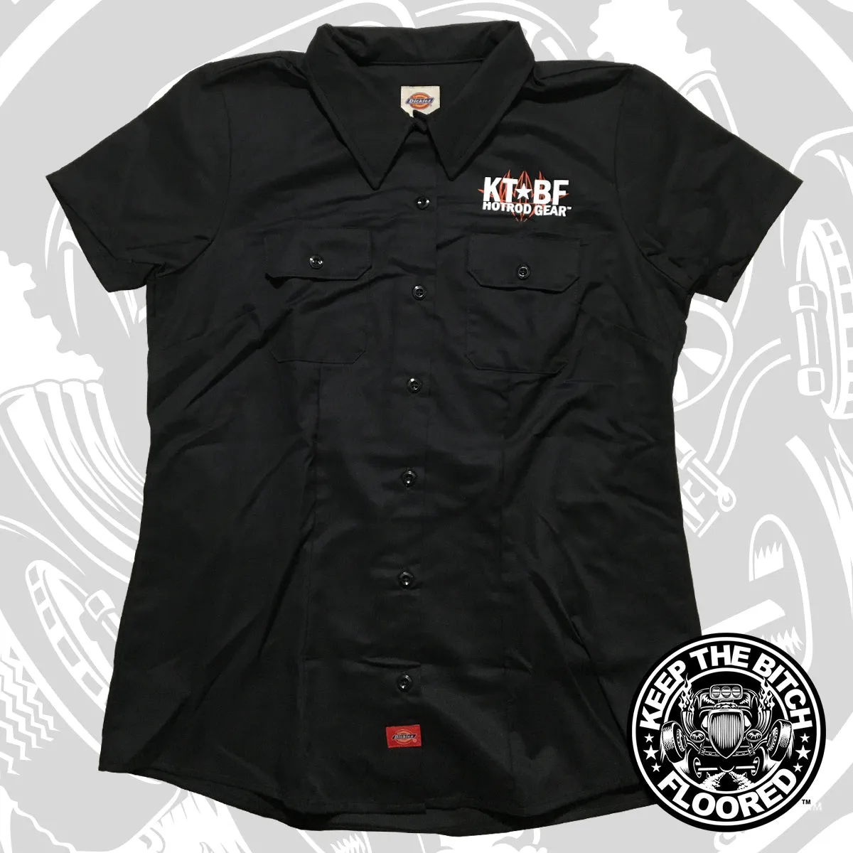 Womens KTBF "PINSTRIPE" garage shirt | Dickies work shirt