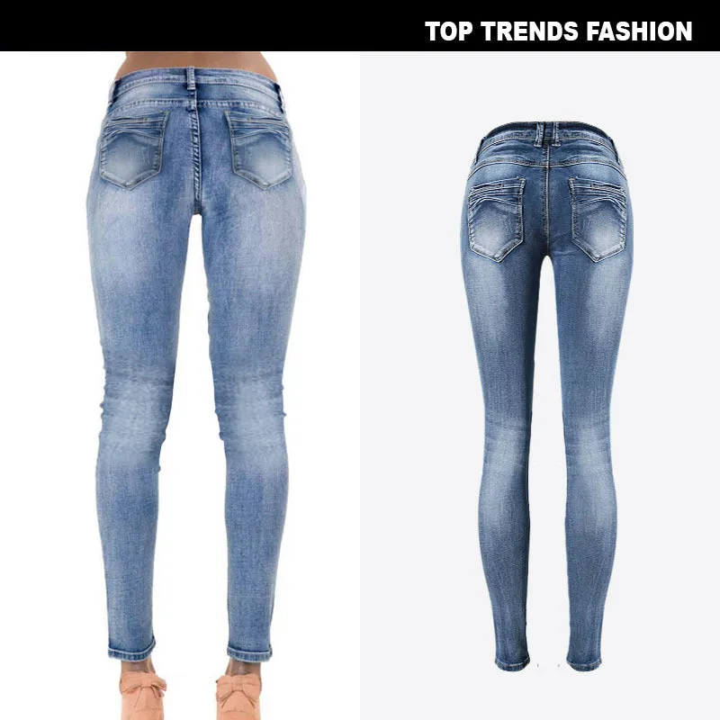 Women's Low Waist Slim Stretch Denim Pants