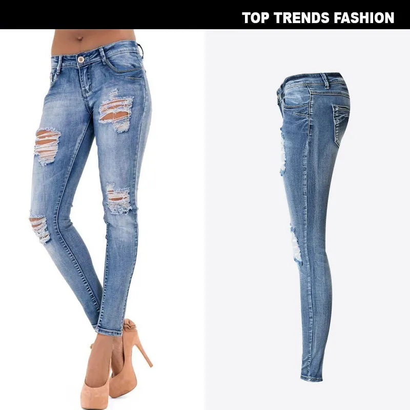 Women's Low Waist Slim Stretch Denim Pants