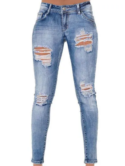 Women's Low Waist Slim Stretch Denim Pants