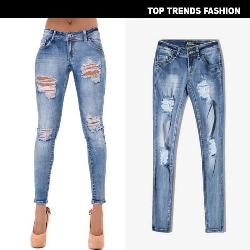 Women's Low Waist Slim Stretch Denim Pants