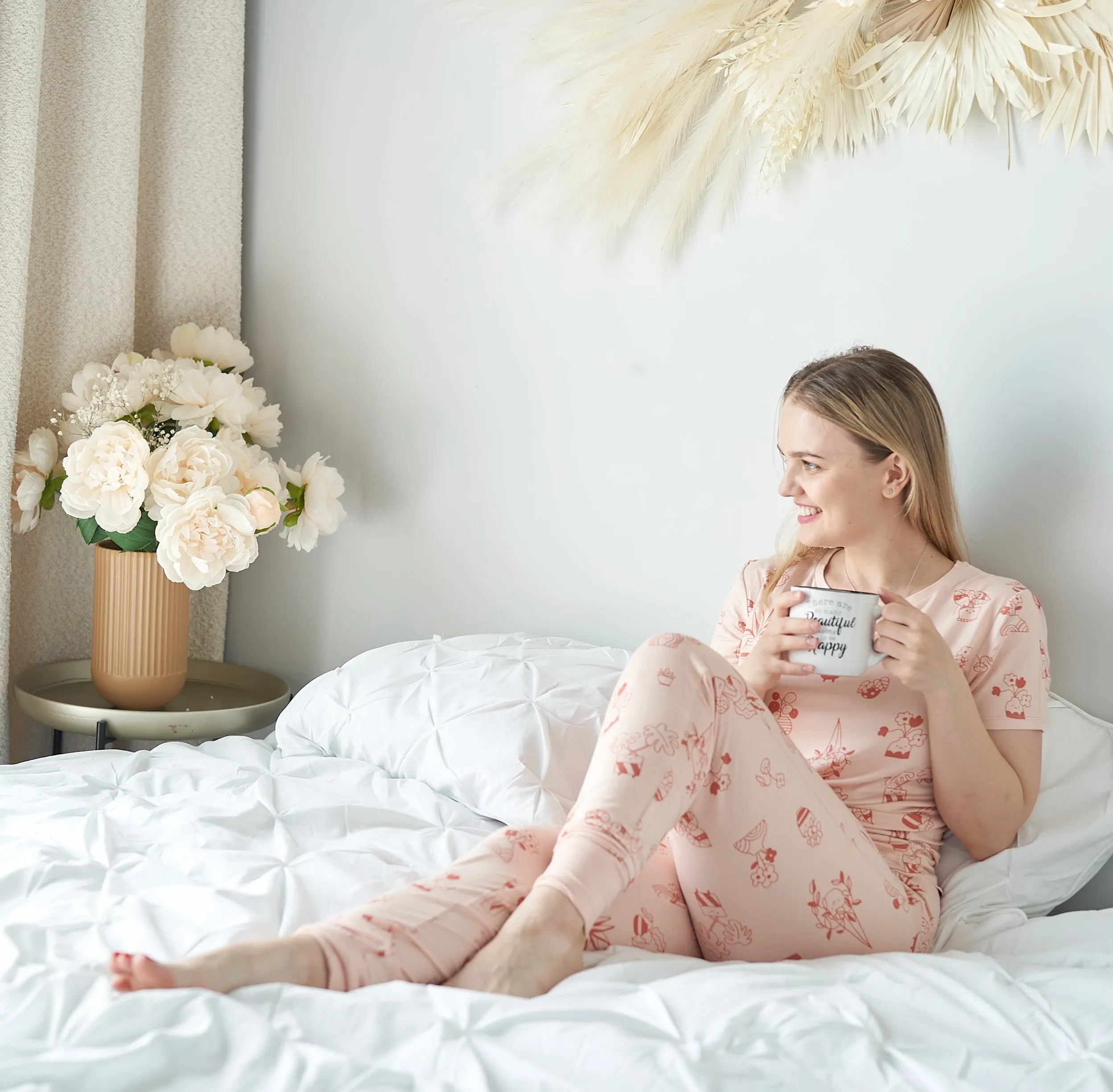 Wommen's Bamboo Short Sleeve Pajama Set (Plantastic Print)
