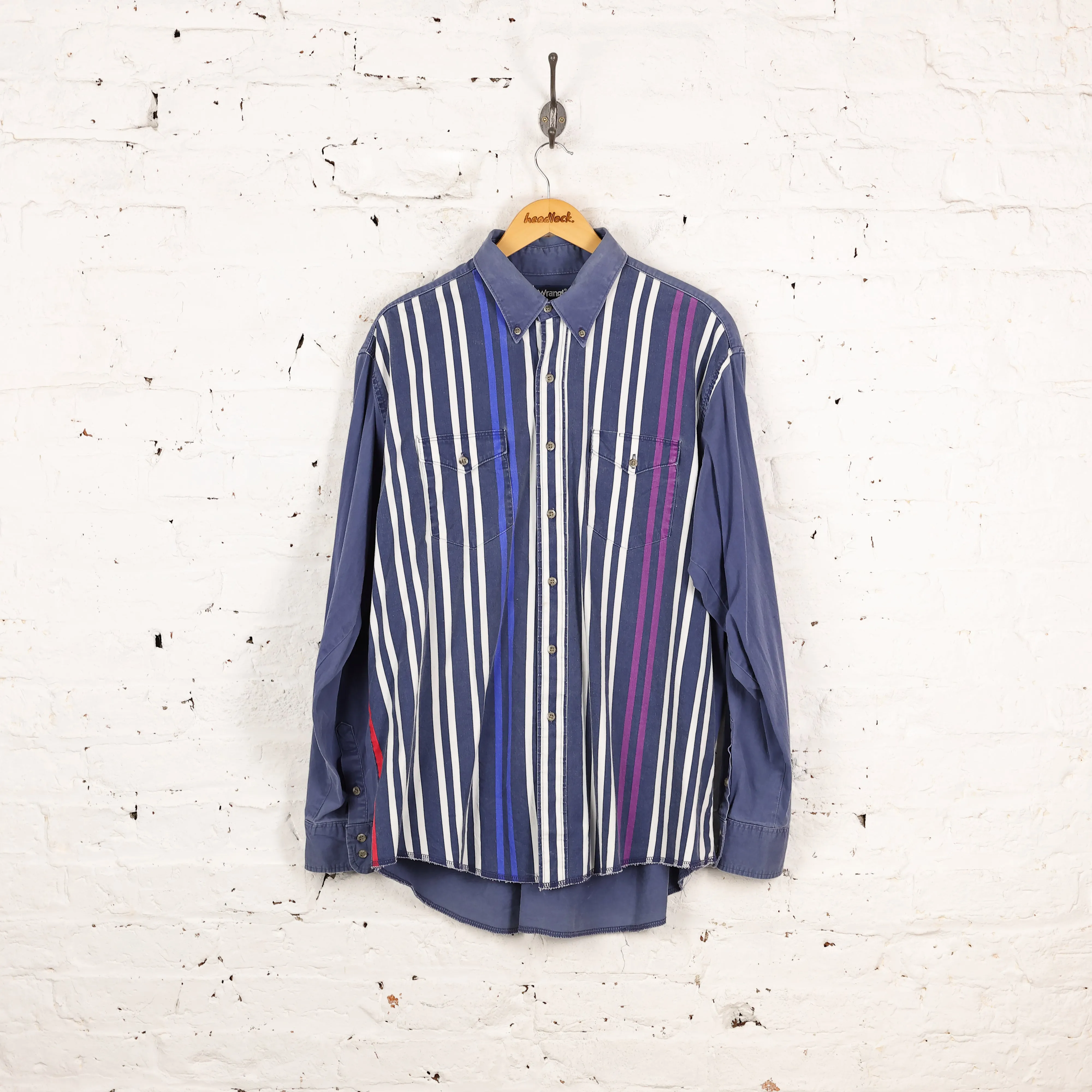 Wrangler Striped 90s Western Shirt - Blue - XL