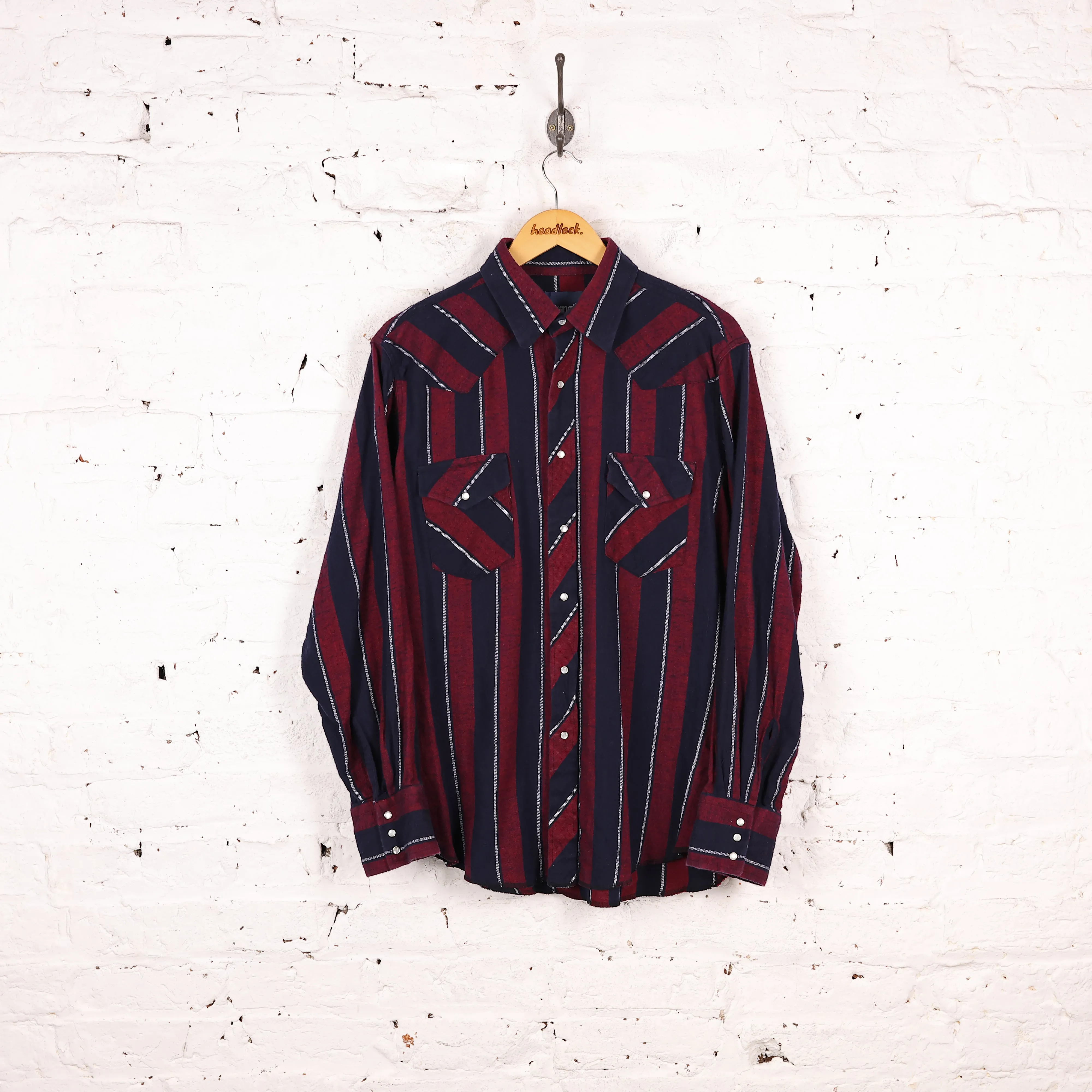Wrangler Striped Western Shirt - Red - M