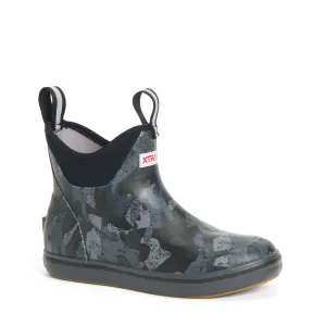 XWAB002 WOMEN'S 6 IN BLACK CAMO ANKLE DECK BOOT