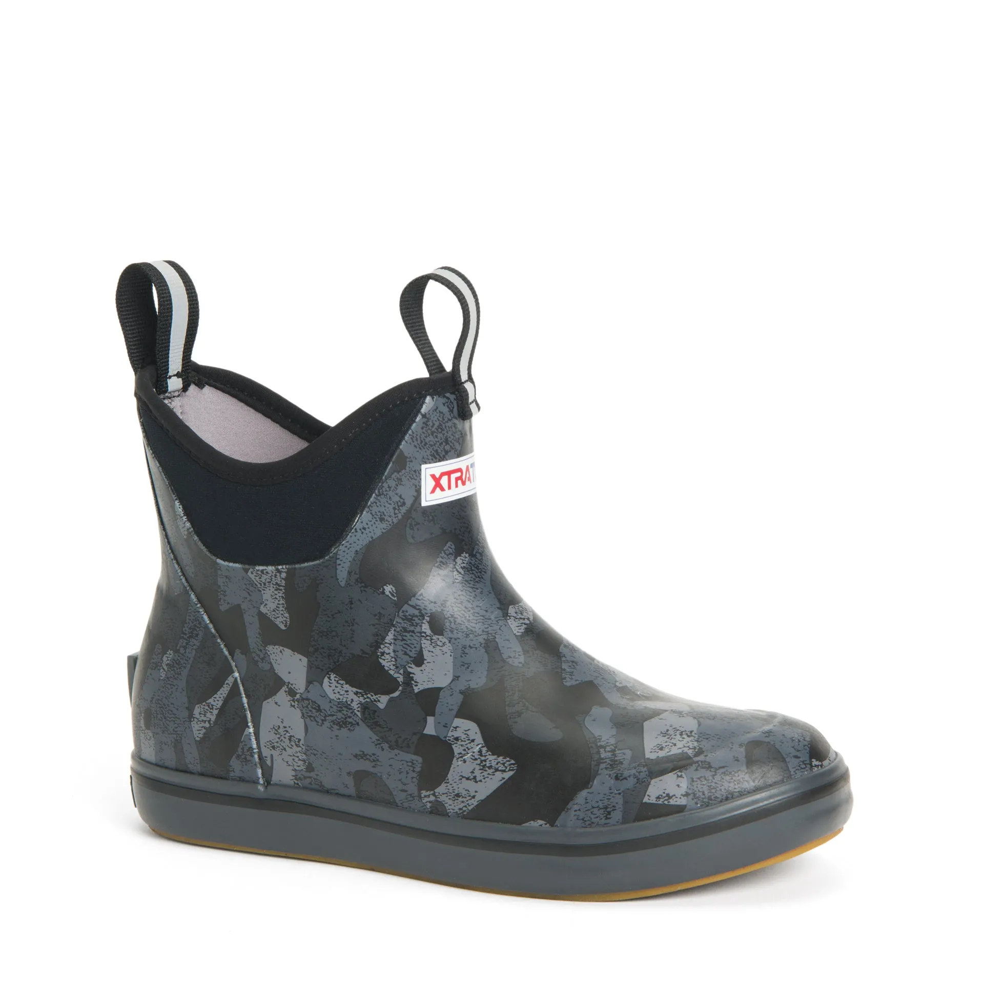 XWAB002 WOMEN'S 6 IN BLACK CAMO ANKLE DECK BOOT