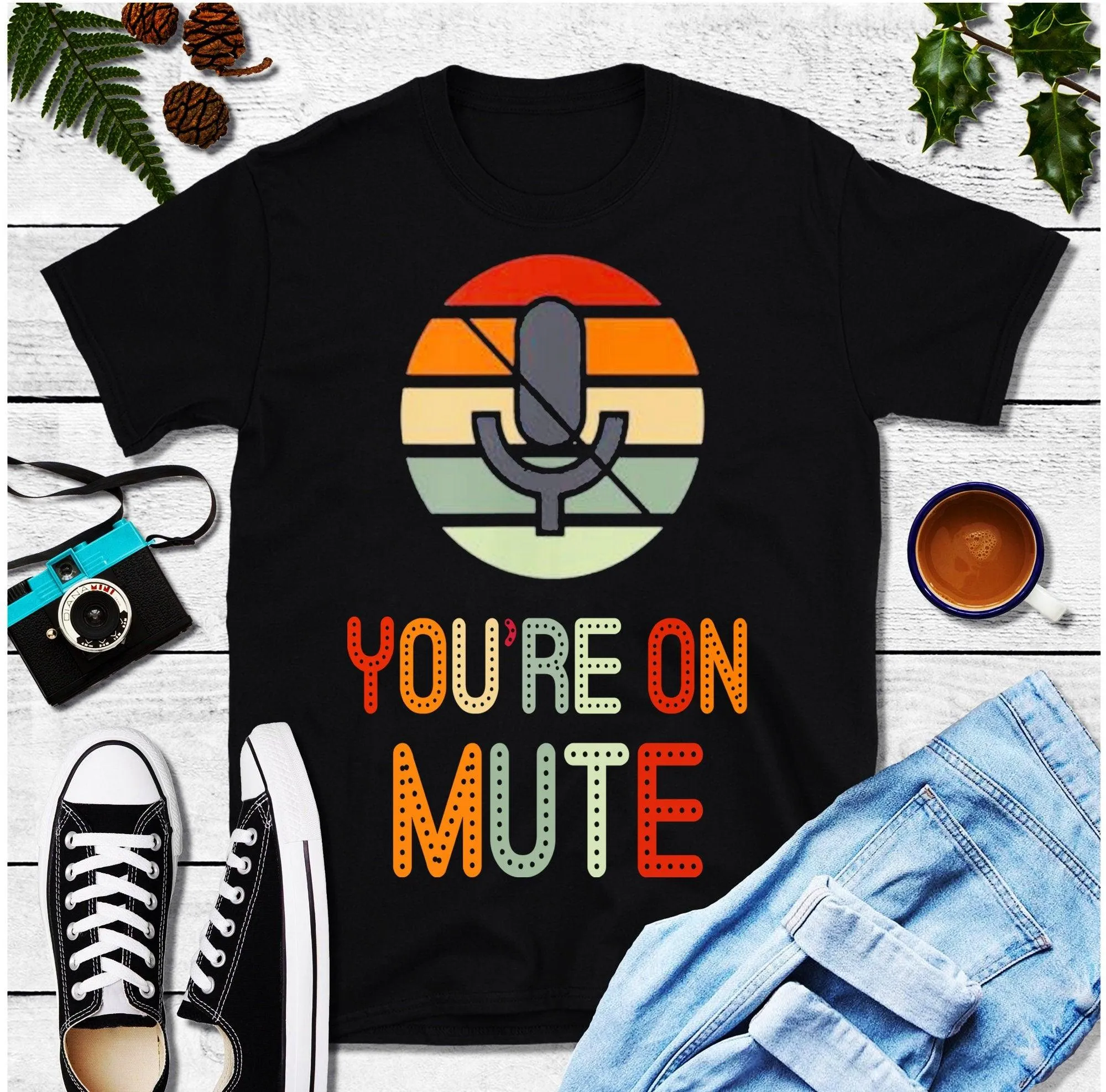 You&#39;Re On Mute T-Shirts,Vintage Retro You&#39;re on mute,Video Call Shirt, Work From Home Shirt, Funny Shirt, Conference Call Shirt