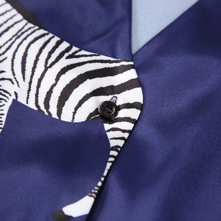 Zebra Animal Print 2PC Short Pajama Set