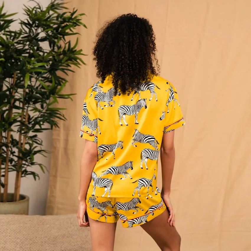 Zebra Animal Print 2PC Short Pajama Set