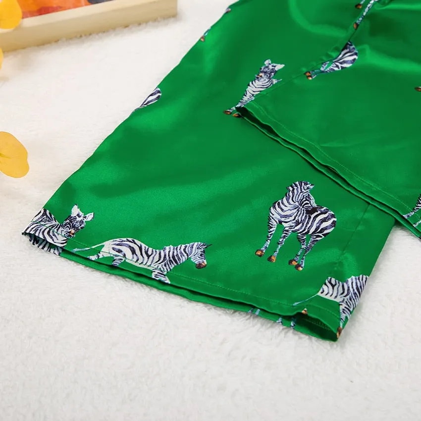 Zebra Print Long Sleeve 2PC Pajamas Set