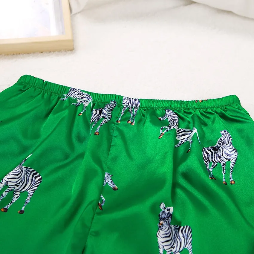 Zebra Print Long Sleeve 2PC Pajamas Set