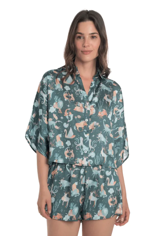 Zodiac Short PJ Set - Green